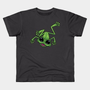 Happy Green Tree Frog Kids T-Shirt